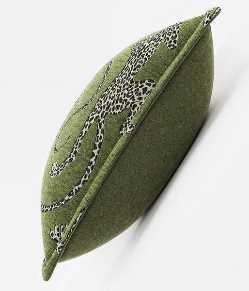 Green Decorative Pillow Covers, Large Modern Sofa Pillow Cases, Cheetah Modern Pillows for Couch, Abstract Decorative Throw Pillows for Living Room-HomePaintingDecor
