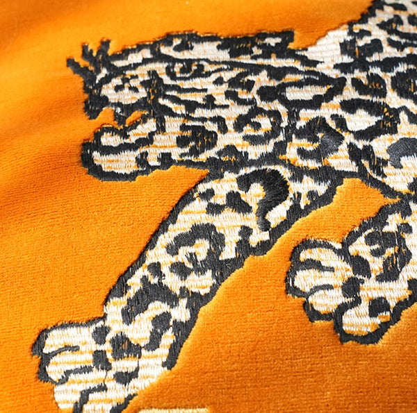 Contemporary Modern Sofa Pillows, Yellow Embroidery Tiger Pattern Pillows for Couch, Decorative Throw Pillows for Bedroom, Large Modern Sofa Pillow for Living Room-HomePaintingDecor