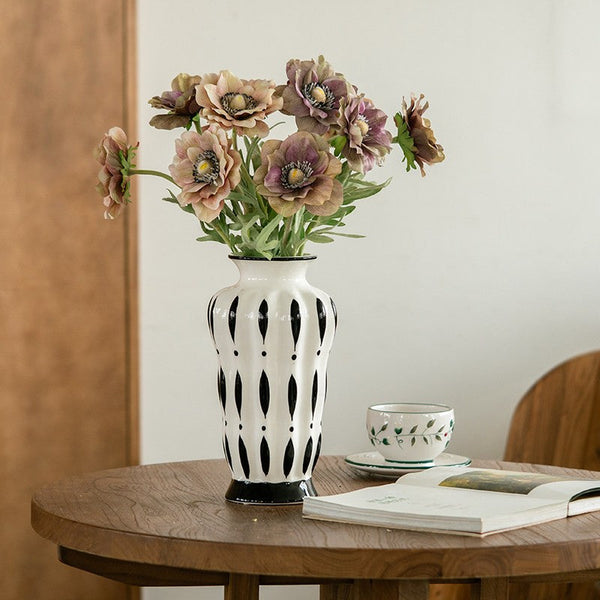 Modern Flower Vases on Table, Porcelain Flower Vases, Water Holding Flower Vases, Handmade Bouquet Ceramic Vases-HomePaintingDecor