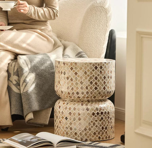 Modern Side Table, Contemporary Bedside Table, Bedside Small Side Table, Elegant Small End Table, Creative Coffee Table, Contemporary Side Table, Portable Casual Side Table, Shell Small Sofa Side Table-HomePaintingDecor