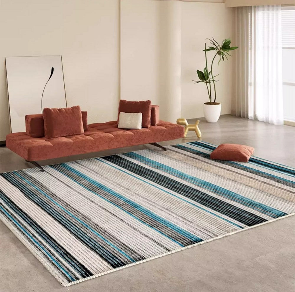 Abstract Contemporary Rugs for Bedroom, Modern Rugs for Living Room, Modern Area Rugs under Sofa, Dining Room Floor Rugs, Modern Carpets for Office-HomePaintingDecor
