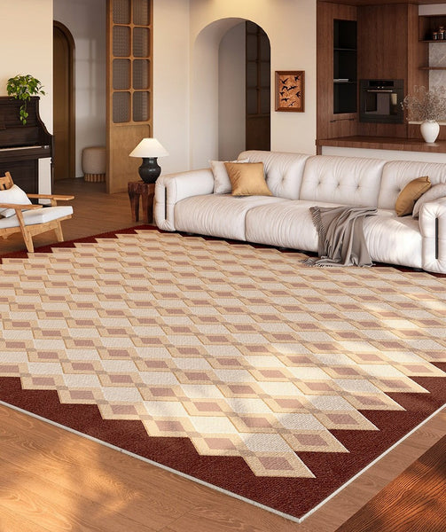 Abstract Contemporary Rugs for Office, Modern Living Room Rug Ideas, Geometric Modern Carpets, Mid Century Modern Rugs-HomePaintingDecor