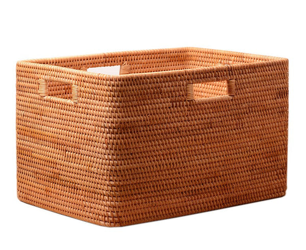 Storage Baskets for Bedroom, Large Laundry Storage Basket for Clothes, Rectangular Storage Basket, Rattan Baskets, Storage Baskets for Shelves-HomePaintingDecor
