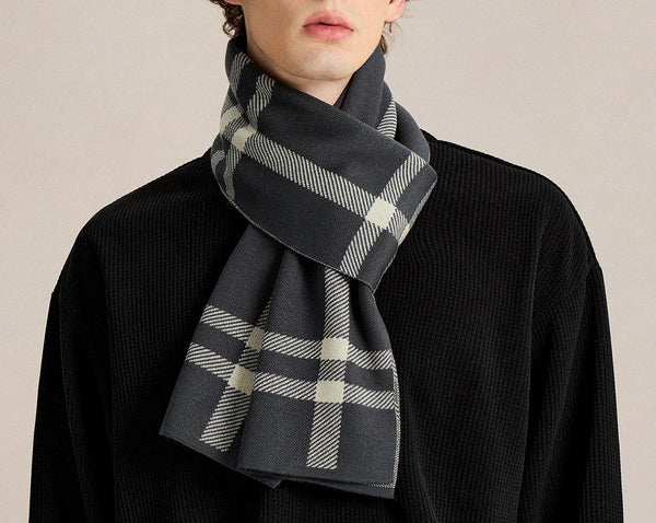 Business Casual Scarf for Men, Long Wool Man Scarf, Formal Men Scarf Styles, Men's Winter Scarves, Fashion Men Scarf, Unique Gifts for Men, Men's Wool Scarf Winter
