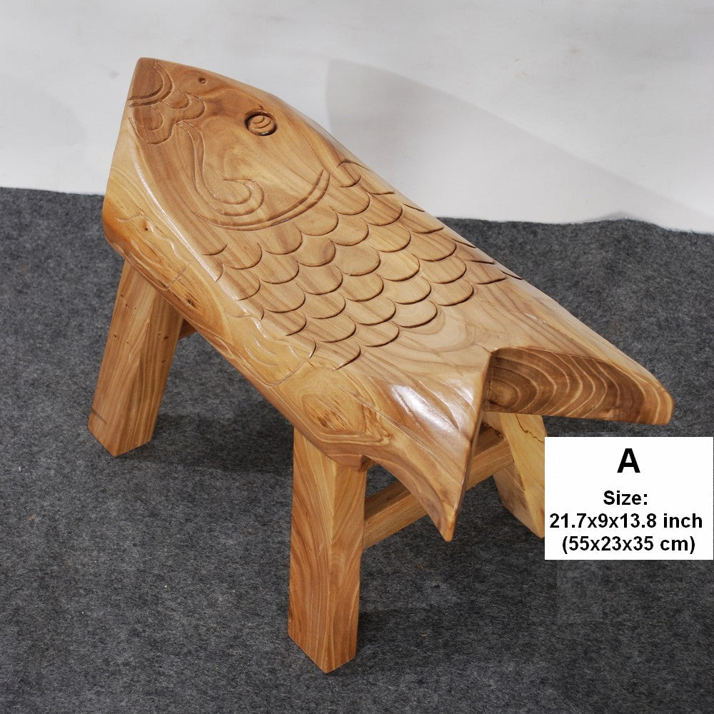 Handmade Solid Wood low Stool, Creative Shoe-changing Stool, Old Elm Wood Stool, Children's Wooden Stool, Sofa Stool, Dining Table Stool-HomePaintingDecor