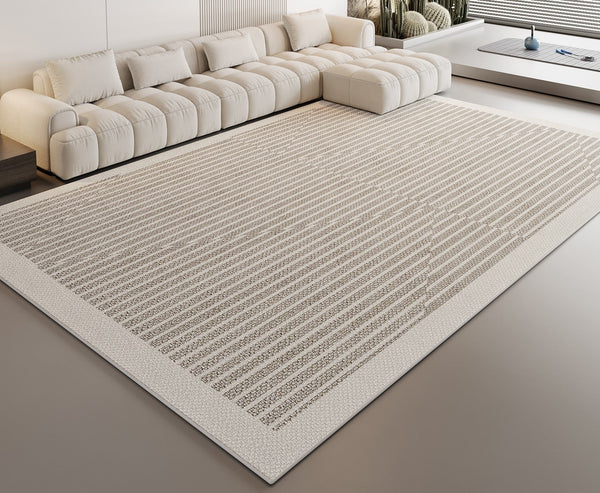 Grey Modern Rugs, Bedroom Modern Grey Rugs, Large Geometric Modern Rug Ideas for Living Room, Office Contemporary Floor Carpets-HomePaintingDecor