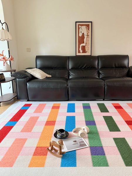 Colorful Modern Rugs for Bedroom, Mid Century Modern Carpets for Living Room, Contemporary Modern Carpets for Dining Room-HomePaintingDecor