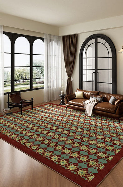 Mid Century Modern Rugs, Colorful Geometric Rugs for Dining Room, Minimalist Modern Rugs for Bedroom, Colorful Absract Rugs for Living Room-HomePaintingDecor