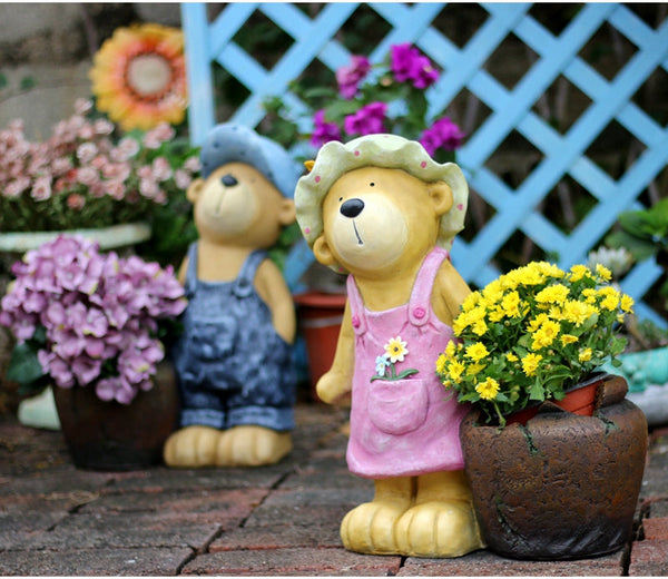 Garden Animal Sculpture Bear Statues, Garden Decor Ideas, Outdoor Garden Decoration, Animal Statues, Garden Ornament, Villa Courtyard Decor-HomePaintingDecor