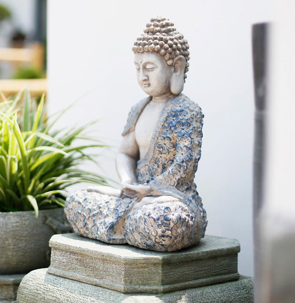 Buddha Statue, Sitting Buddha Statue, Large Figure Statue for Garden Ornament, Villa Courtyard Decor, Outdoor Decoration Ideas, Garden Decor Ideas-HomePaintingDecor