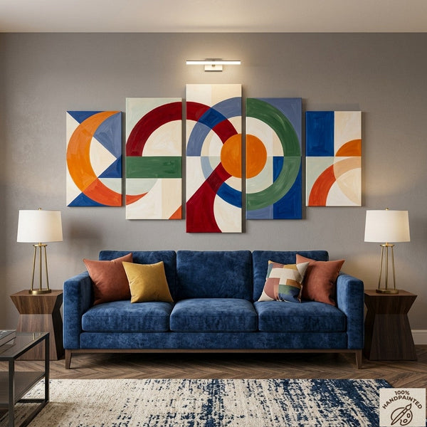 Geometric Contemporary Art, Abstract Acrylic Paintings, Hand Painted Canvas Art, Large Modern Paintings-HomePaintingDecor