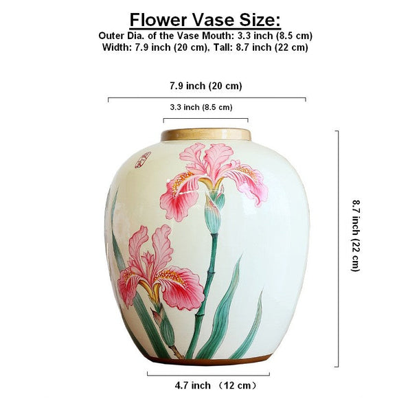 Centerpiece Ceramic Bouquet Vases, Handmade Modern Flower Vase, Large Flower Vases on Dining Table, Porcelain Flower Vases-HomePaintingDecor