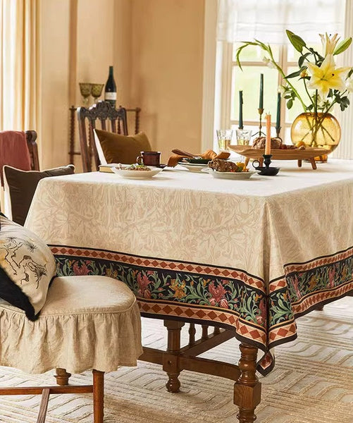 Long Large Modern Rectangular Tablecloth for Dining Room Table, Mid Century Tablecloth for Round Table, Flower Farmhouse Table Covers, Square Tablecloth for Kitchen-HomePaintingDecor