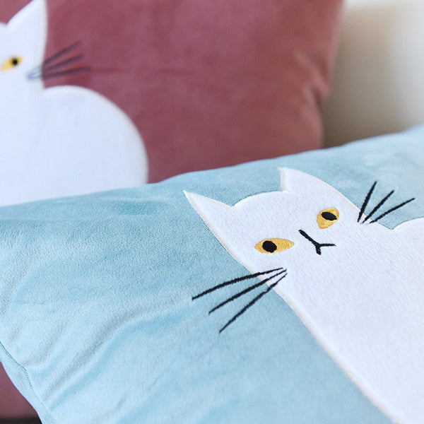 Modern Sofa Decorative Pillows, Cat Decorative Throw Pillows for Couch, Lovely Cat Pillow Covers for Kid's Room, Modern Decorative Throw Pillows-HomePaintingDecor