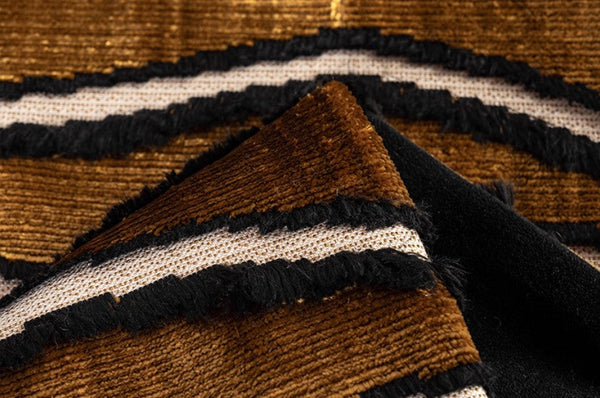 Golden Contemporary Pillows, Abstract Decorative Throw Pillows, Square Modern Throw Pillows for Couch, Large Simple Throw Pillow for Interior Design-HomePaintingDecor