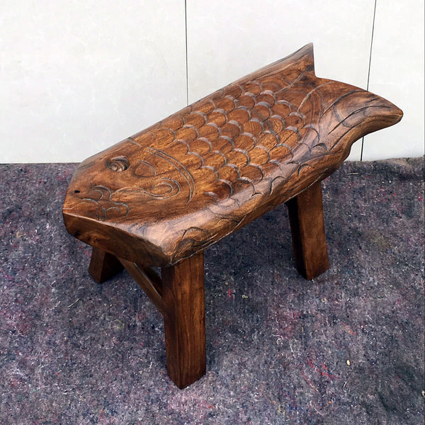 Creative Shoe-changing Stool, Handmade Solid Wood low Stool, Vintage Old Elm Wood Stool, Children's Wooden Stool, Sofa Stool, Dining Table Stool-HomePaintingDecor