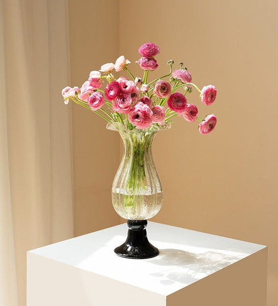 Mid Century Vases for Flowers, Contemporary Glass Vases, Handmade Modern Vases for Living Room, Unique Decorative Glass Vase, Centerpiece Vases on Table-HomePaintingDecor