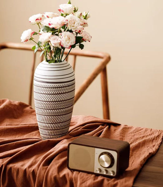 Centerpiece on Dining Table, Large Flower Vase on Table, Modern Bouquet Flower Vases, Handmade Pottery Flower Vases Urn, Water Holding Flower Vases-HomePaintingDecor