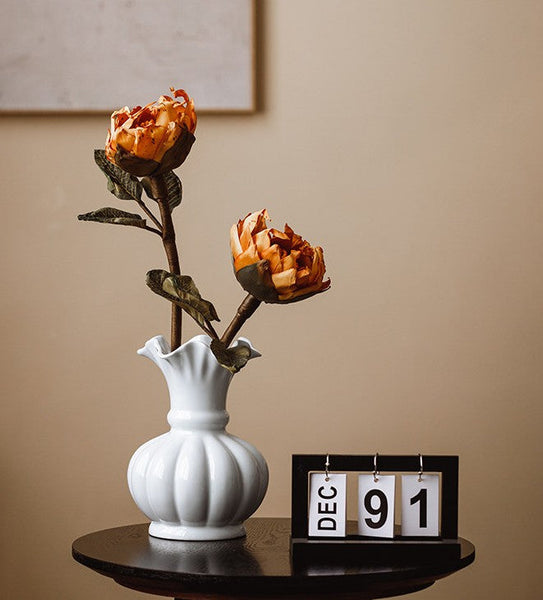 Ceramic Bud Vases, Small Flower Vases on Table, Handmade Water Holding Flower Vase, Rustic Porcelain Flower Vases-HomePaintingDecor