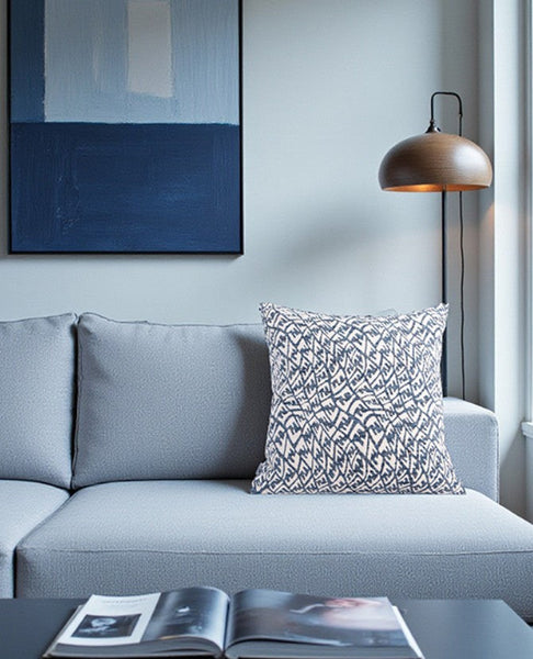 Modern Pillows for Couch, Blue Decorative Throw Pillows for Living Room, Decorative Pillow Covers, Large Modern Sofa Cushion-HomePaintingDecor