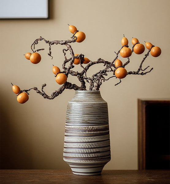 Centerpiece on Dining Table, Handmade Pottery Flower Vases Urn, Modern Bouquet Flower Vases, Water Holding Flower Vases, Large Flower Vase on Table-HomePaintingDecor