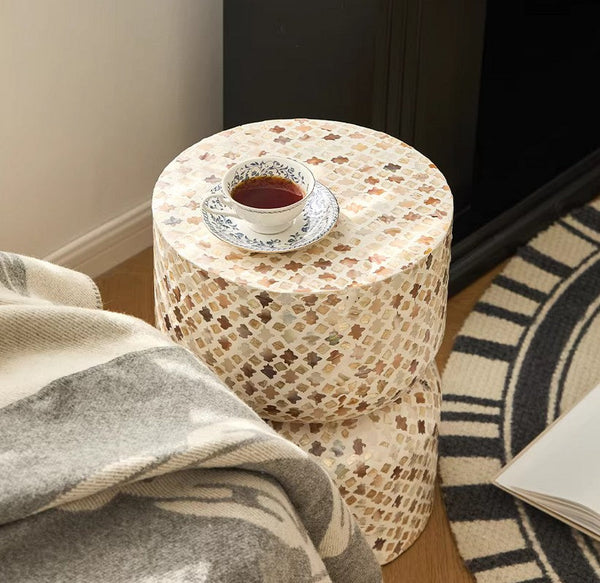Elegant Small End Table, Modern Side Table, Contemporary Bedside Table, Bedside Small Side Table, Creative Coffee Table, Contemporary Side Table, Portable Casual Side Table, Shell Small Sofa Side Table-HomePaintingDecor
