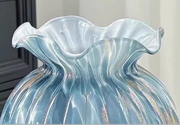 Centerpiece Vases on Table, Handmade Liuli Vases, Color Glaze Vase, Modern Glass Bud Vases, Contemporary Vases for Modern Home Decor-HomePaintingDecor