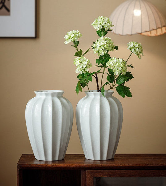 Large Flower Vases on Table, Centerpiece Ceramic Bud Vases, Porcelain Flower Vases, Handmade Water Holding Flower Vase-HomePaintingDecor