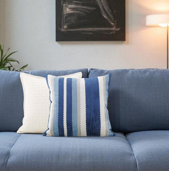 Contemporary Square Modern Throw Pillows for Couch, Large Abstract Blue Decorative Throw Pillows, Simple Throw Pillow for Interior Design, Modern Sofa Pillows-HomePaintingDecor