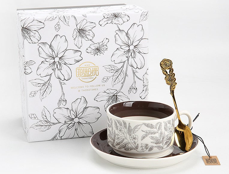 Vintage Bone China Porcelain Tea Cup Set, Unique British Tea Cup and Saucer in Gift Box, Royal Ceramic Cups, Elegant Ceramic Coffee Cups