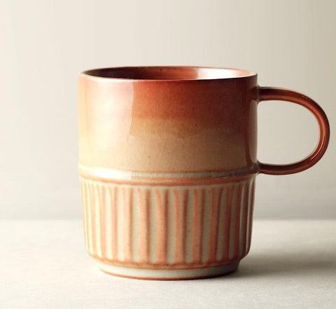 Elegant Porcelain Coffee Cups, Large Capacity Coffee Cup, Handmade Ceramic Coffee Mug, Large Pottery Coffee Cup, Large Tea Cup-HomePaintingDecor