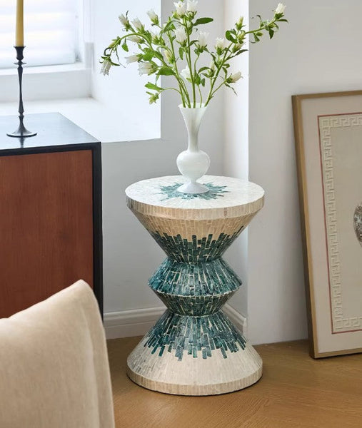 Bedside Small Side Table, Modern Side Table, Shell Small Sofa Side Table, Contemporary Bedside Table, Small End Table, Portable Casual Side Table, Creative Coffee Table, Contemporary Side Table-HomePaintingDecor
