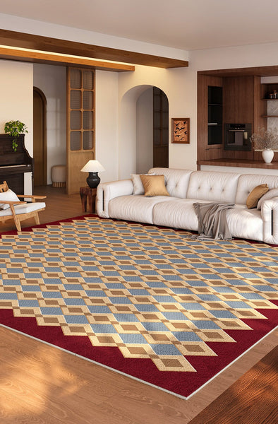 Unique Modern Rugs for Dining Room, Mid Century Modern Rugs Next to Bed, Geometric Contemporary Rugs for Living Room, Abstract Modern Carpets for Living Room-HomePaintingDecor