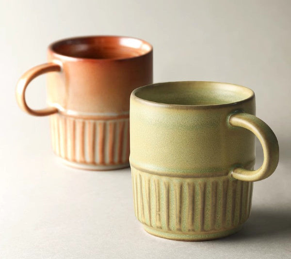 Elegant Porcelain Coffee Cups, Large Capacity Coffee Cup, Handmade Ceramic Coffee Mug, Large Pottery Coffee Cup, Large Tea Cup-HomePaintingDecor