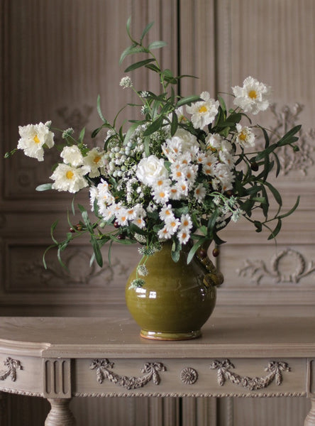 Real Touch Artificial Floral for Living Room, Large Bunch of Daisy and Rose Branch, Beautiful Spring Flower Arrangement for Home Decoration, Table Centerpiece-HomePaintingDecor