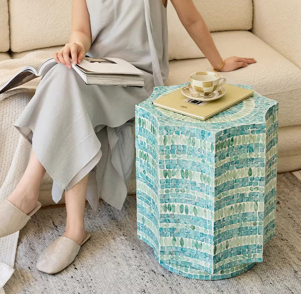 Contemporary Side Table, Contemporary Bedside Table, Bedside Small Side Table, Shell Small Sofa Side Table, Modern Side Table, Small End Table, Portable Casual Side Table, Creative Coffee Table-HomePaintingDecor