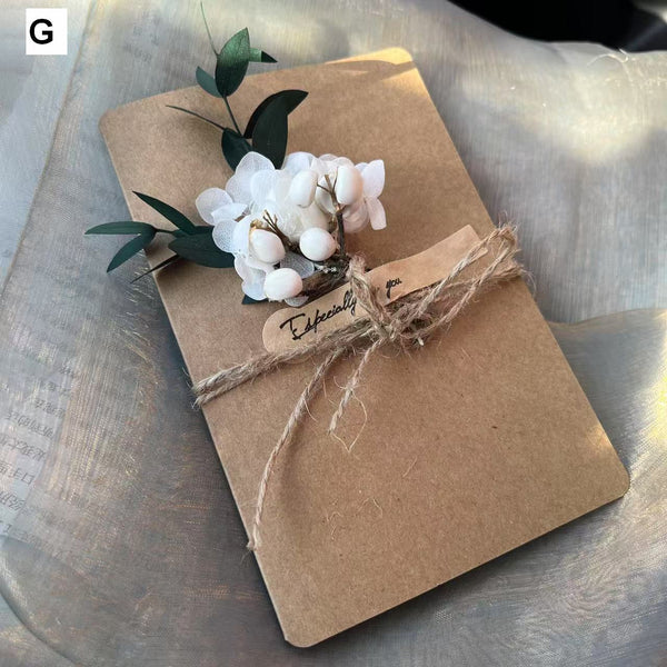 Original Handmade Dried Flower Greeting Cards, Beautiful Valentine's Day Greeting Card, Creative Birthday Greeting Card, Wedding Greeting Card, Unique Anniversary Greeting Card-HomePaintingDecor