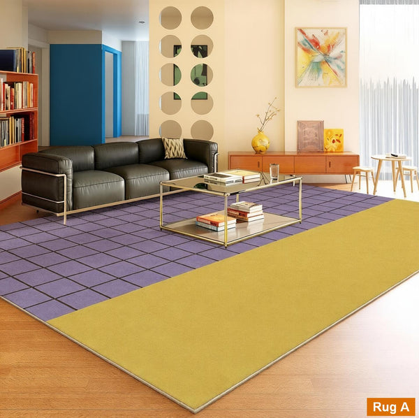 Living Room Contemporary Modern Rugs, Geometric Modern Rugs, Modern Carpets under Coffee Table, Colorful Modern Rugs for Bedroom-HomePaintingDecor