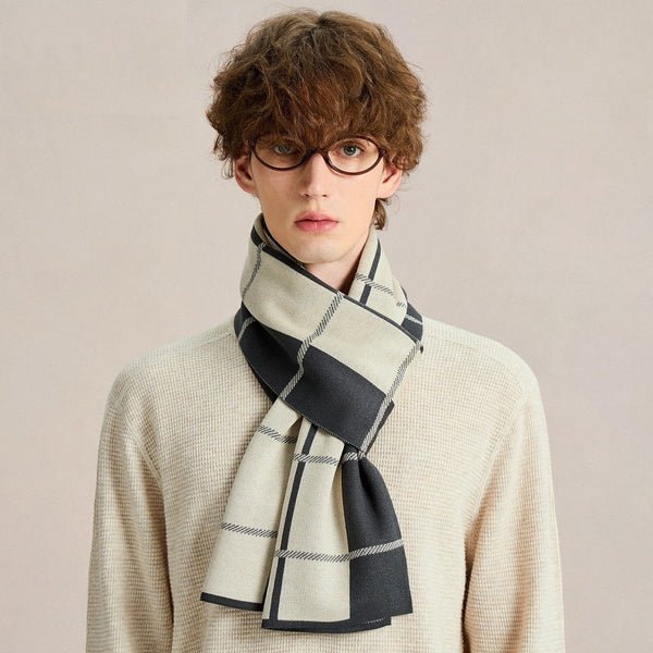 Formal Men Scarf Styles, Men's Winter Scarves, Men's Wool Scarf Winter, Long Wool Man Scarf, Business Casual Scarf for Men, Unique Gifts for Men