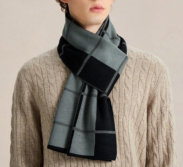 Men's Wool Scarf Winter, Long Wool Man Scarf, Business Casual Scarf for Men, Formal Men Scarf Styles, Men's Winter Scarves, Unique Gifts for Men