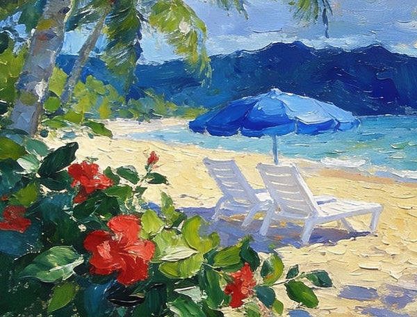 Small Oil Paintings on Canvas, Florida Beach Vacation, Landscape Canvas Paintings, Palette Knife Artwork, Hand Painted Canvas Art, Original Oil Paintings-HomePaintingDecor