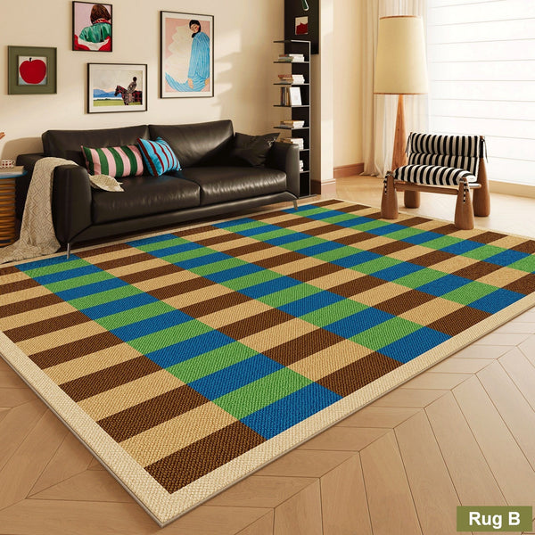 Mid Century Modern Rugs, Contemporary Modern Rugs for Bedroom, Colorful Absract Rugs for Living Room, Colorful Geometric Rugs for Dining Room-HomePaintingDecor