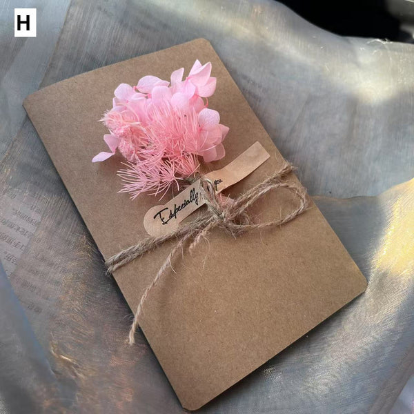 Original Handmade Dried Flower Greeting Cards, Beautiful Valentine's Day Greeting Card, Creative Birthday Greeting Card, Wedding Greeting Card, Unique Anniversary Greeting Card-HomePaintingDecor