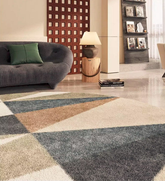 Abstract Contemporary Round Rugs, Modern Rugs for Dining Room, Geometric Modern Rugs for Bedroom, Modern Area Rugs under Coffee Table-HomePaintingDecor