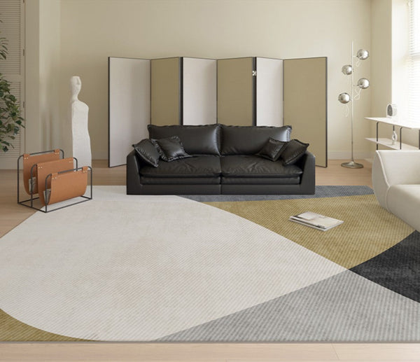Geometric Area Rugs for Bedroom, Modern Area Rugs for Living Room, Abstract Contemporary Modern Rugs, Dining Room Floor Carpet Placement Ideas-HomePaintingDecor