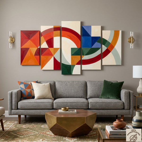 Large Modern Paintings, Geometric Contemporary Art, Hand Painted Canvas Art, Original Acrylic Paintings-HomePaintingDecor