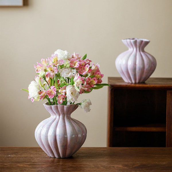 Handmade Water Holding Flower Vases, Modern Flower Vase Centerpiece on Table, Porcelain Flower Vases, Ceramic Bouquet Vases-HomePaintingDecor