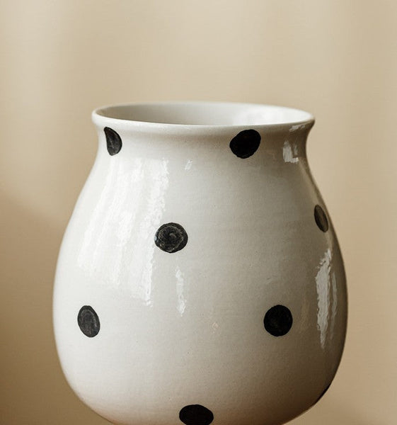 Small Flower Vases on Table, Handmade Water Holding Flower Vase, Ceramic Bud Vases, Modern Porcelain Flower Vases-HomePaintingDecor