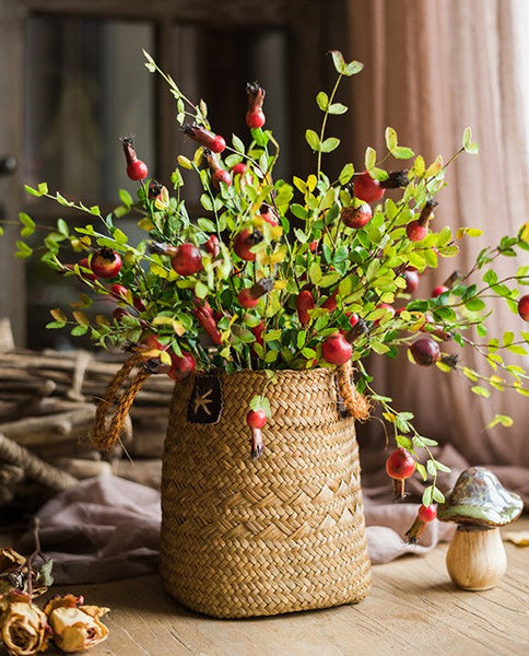 Pomegranate Branch, Beautiful Flower Arrangement Ideas for Home Decoration, Table Centerpiece, Artificial Fruit Plants, Spring Artificial Floral for Dining Room-HomePaintingDecor