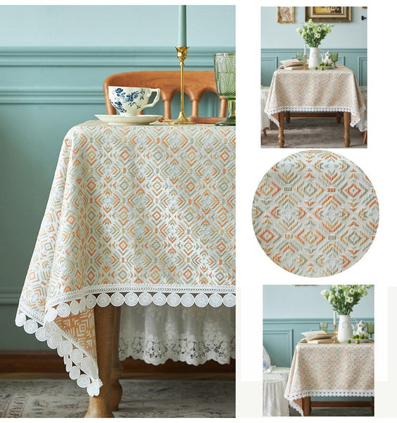Modern Tablecloth for Home Decoration, Large Square Tablecloth for Round Table, Extra Large Rectangle Tablecloth for Dining Room Table-HomePaintingDecor